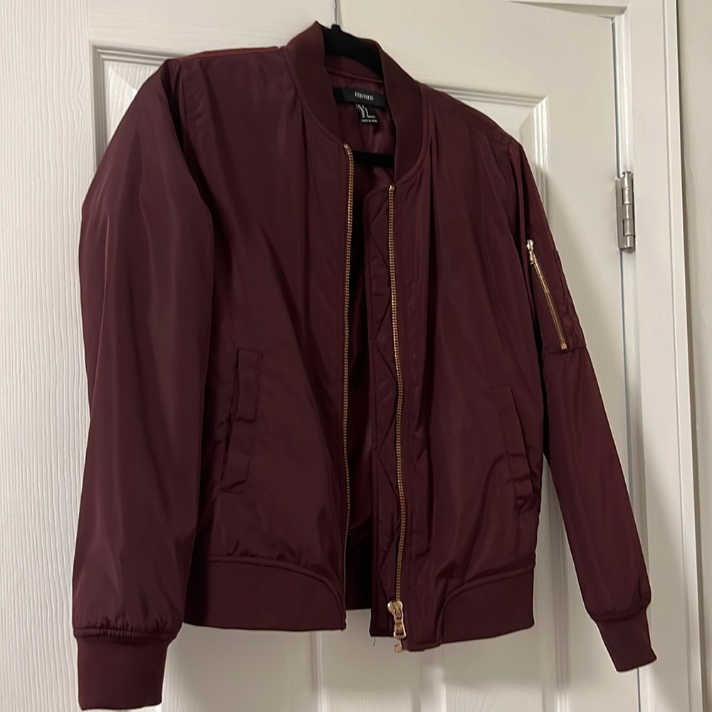 Maroon bomber jacket